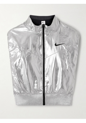 Nike - Embroidered Metallic Ripstop Vest - x small,small,medium,large,x large
