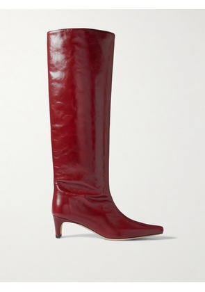 STAUD - Wally Leather Knee Boots - Burgundy - IT35,IT36,IT36.5,IT37,IT37.5,IT38,IT38.5,IT39,IT39.5,IT40,IT40.5,IT41,IT41.5,IT42