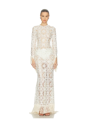 Bronx and Banco Mia Crochet Maxi Dress in Ivory. Size L. Also in M.