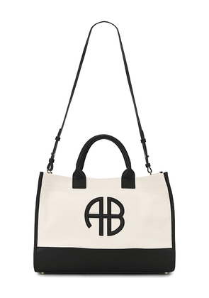 ANINE BING Lara Medium Tote Bag in Cream.
