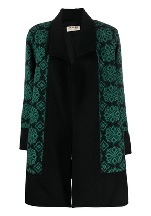 A.N.G.E.L.O. Vintage Cult 1980s geometric-pattern knitted coat - Black