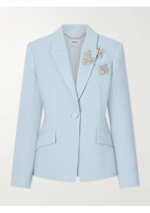 Erdem - Embellished Wool-crepe Blazer - Blue - UK 6,UK 8,UK 10,UK 12,UK 14