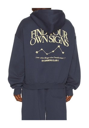 DRMERS CLUB Find Your Own Signs Hoodie in Blue. Size L. Also in M, S.