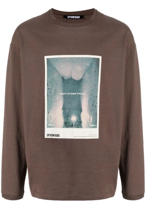 Spoonyard illustration-print cotton T-shirt - Brown