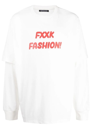 Ground Zero slogan-print double-sleeved T-shirt - White