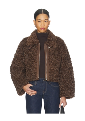 Elodie the Label Rio Faux Fur Jacket in Brown. Size L. Also in M, S, XS.