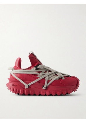Rick Owens - + Moncler Trailgrip Megalace® Leather And Rubber Sneakers - Red - IT36,IT37,IT38,IT39,IT40,IT41