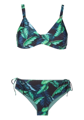 Lygia & Nanny Marcela leaf-print bikini - Blue