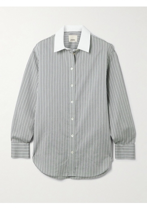 MARANT ÉTOILE - Fabrilane Striped Cotton And Silk-blend Twill Shirt - Gray - FR 34,FR 36,FR 38,FR 40,FR 42,FR 44