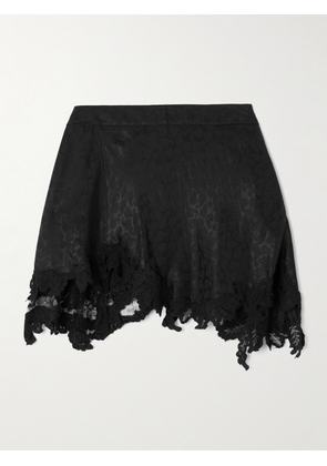 Isabel Marant - Reana Lace-trimmed Satin-jacquard Mini Skirt - Black - FR 34,FR 36,FR 38,FR 40,FR 42