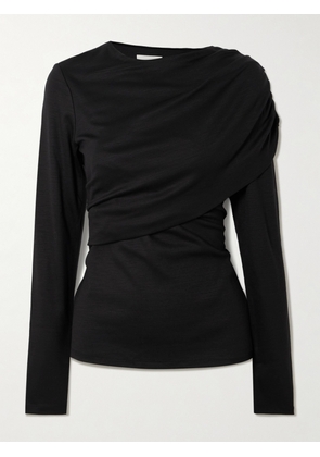 MARANT ÉTOILE - Asna Draped Wool-jersey Top - Gray - FR 34,FR 36,FR 38,FR 40,FR 42,FR 44