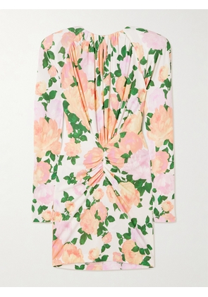 Stella McCartney - Gathered Floral-print Jersey Mini Dress - Multi - IT34,IT36,IT38,IT40,IT42