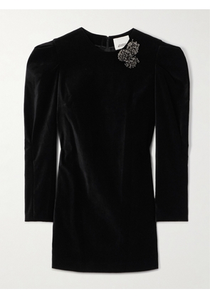 Isabel Marant - Danee Embellished Cotton-velvet Mini Dress - Black - FR 34,FR 36,FR 38,FR 40,FR 42