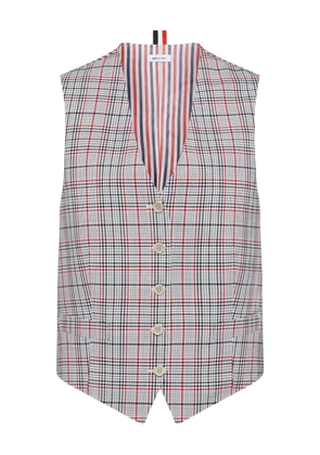 Thom Browne plaid waistcoat - Grey