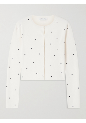 Altuzarra - Dorrie Cropped Crystal-embellished Knitted Cardigan - Ivory - x small,small,medium,large,x large