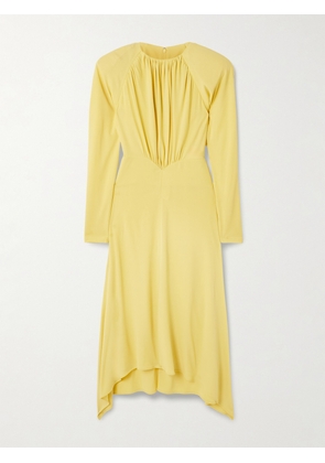 Stella McCartney - Asymmetric Draped Crepe Midi Dress - Yellow - IT34,IT36,IT38,IT40,IT42,IT44