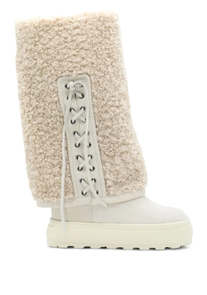 Casadei lace-up faux-shearling boots - Neutrals