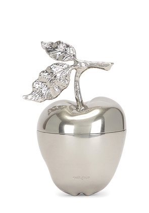 Cult Gaia Mela Clutch in Metallic Silver.