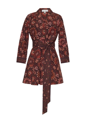 Cara Cara Leona floral-print belted midi dress - Red