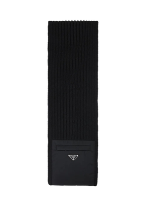 Prada ribbed pocket scarf - Black