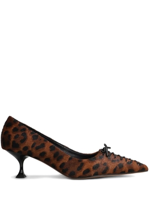 Lola Cruz 55mm Navari lace-up pumps - Brown