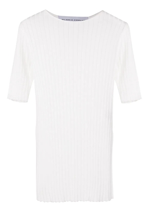 Gloria Coelho side-slits ribbed T-shirt - White
