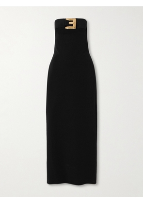 Balmain - Buckle-embellished Jersey Bustier Midi Dress - Black - FR 34,FR 36,FR 38,FR 40,FR 42