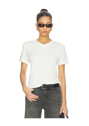 EB Denim Henry V Neck Tee in White. Size M. Also in XS, S, XL.