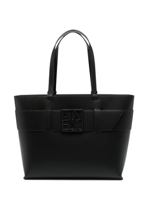 Armani Exchange logo-plaque tote bag - Black