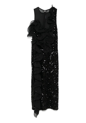 ROTATE BIRGER CHRISTENSEN ruffled-detailing sequinned midi dress - Black