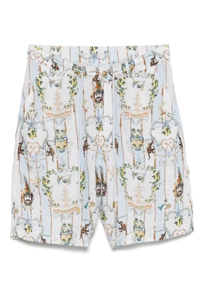 Camilla linen shorts - Blue