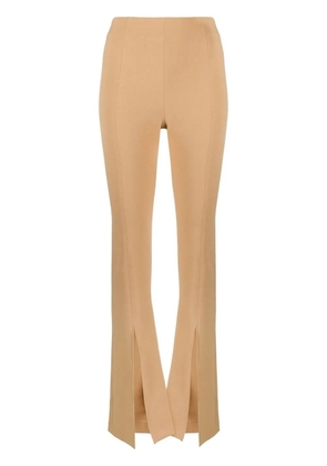 Amen ruched cropped satin shirt - Neutrals