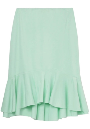 We11done ruffle-detailing asymmetric skirt - Green