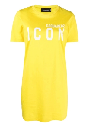 DSQUARED2 logo-print T-shirt dress - Yellow