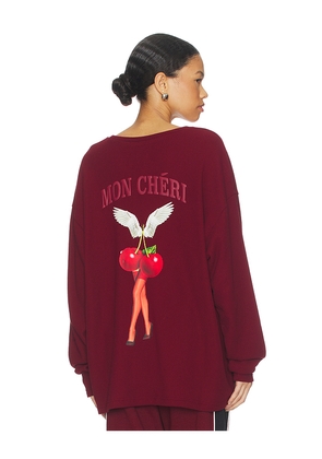 Boys Lie Mon Cheri Thermal Sweatshirt in Wine.