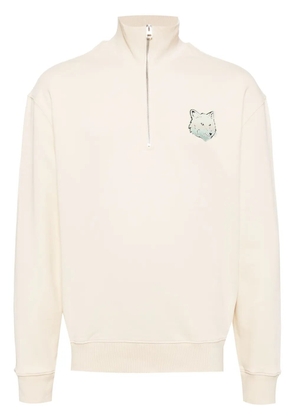 Maison Kitsuné fox-motif cotton sweatshirt - Neutrals