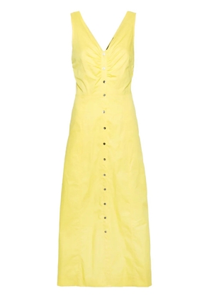 Karl Lagerfeld V-neck cotton maxi dress - Yellow
