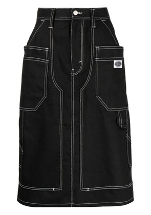 Ground Zero panelled denim midi skirt - Black