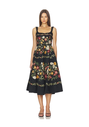 Agua by Agua Bendita Alcaparra Midi Dress in Black. Size L. Also in S, XS.