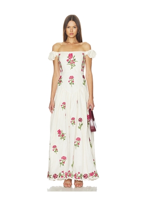 Agua by Agua Bendita Siembra Maxi Dress in Ivory. Size L. Also in M, S, XL, XS.