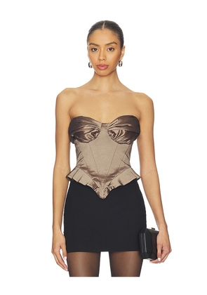 Camila Coelho Amaranta Top in Metallic Bronze. Size L. Also in M, S.
