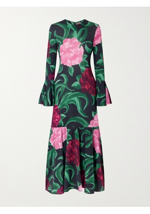 La DoubleJ - Alba Floral-print Stretch-jersey Maxi Dress - Green - xx small,x small,small,medium,large,x large