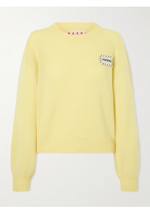 Marni - Appliquéd Cashmere Sweater - Yellow - IT36,IT38,IT40,IT42,IT44,IT46