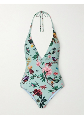 La DoubleJ - Printed Halterneck Swimsuit - Green - xx small,x small,small,medium,large,x large