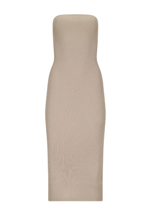 Max Mara ribbed strapless midi dress - Neutrals