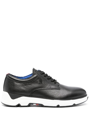 Tommy Hilfiger logo-plaque leather derby shoes - Black