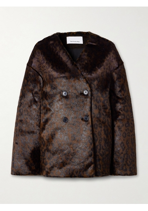 The Frankie Shop - Valentina Oversized Double-breasted Leopard-print Plush Jacket - Animal print - XXS,XS,S,M,L,XL