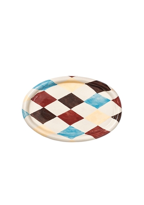 Damson Madder Chubby Serving Platter in Cream.