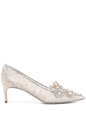 René Caovilla Cinderella embellished pumps - Grey