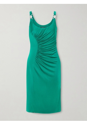 Versace - Ruched Satin-jersey Midi Dress - Green - IT36,IT38,IT40,IT42,IT44,IT46,IT48